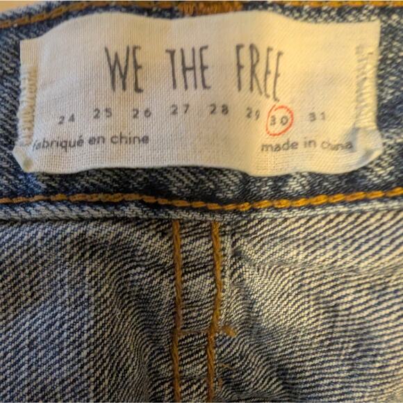 Free people We The Free Mid Rise Distressed Blue Jean Shorts - Picture 4 of 5